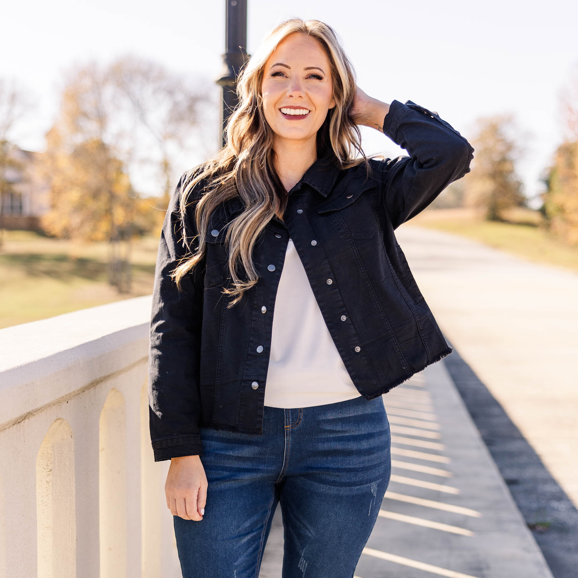 Button Down To Play Jacket. Black