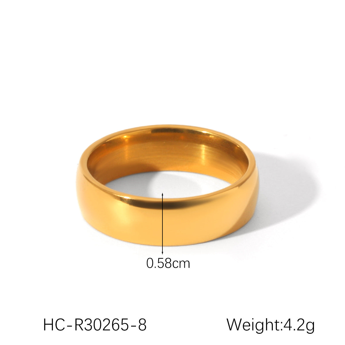 Ins Style Simple Stainless Steel Ring Diamond Ring Female 18K Gold Polished Titanium Steel Ring