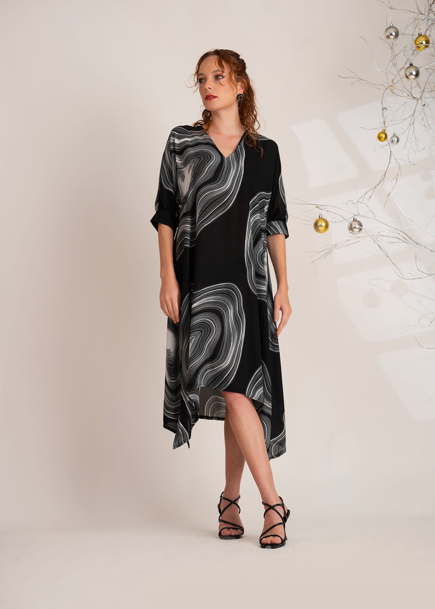 Printed Long Kaftan Dress