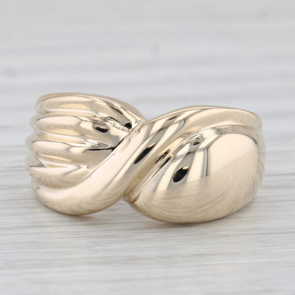 Beveled Knot Bow Ring 10k Yellow Gold Size 7 Band