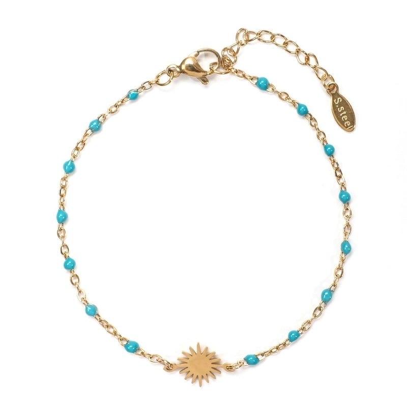 Minimalist Sun Stainless Steel Enamel Plating Bracelets 1 Piece