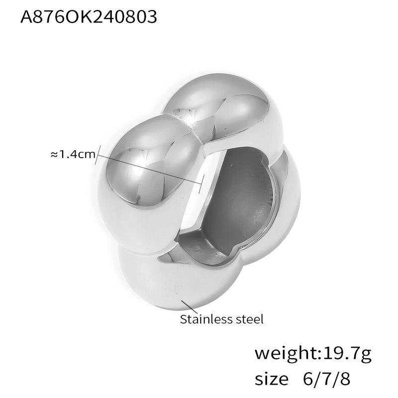 Elegant Exaggerated Minimalist Geometric 304 Stainless Steel 18K Gold Plated Plating Rings
