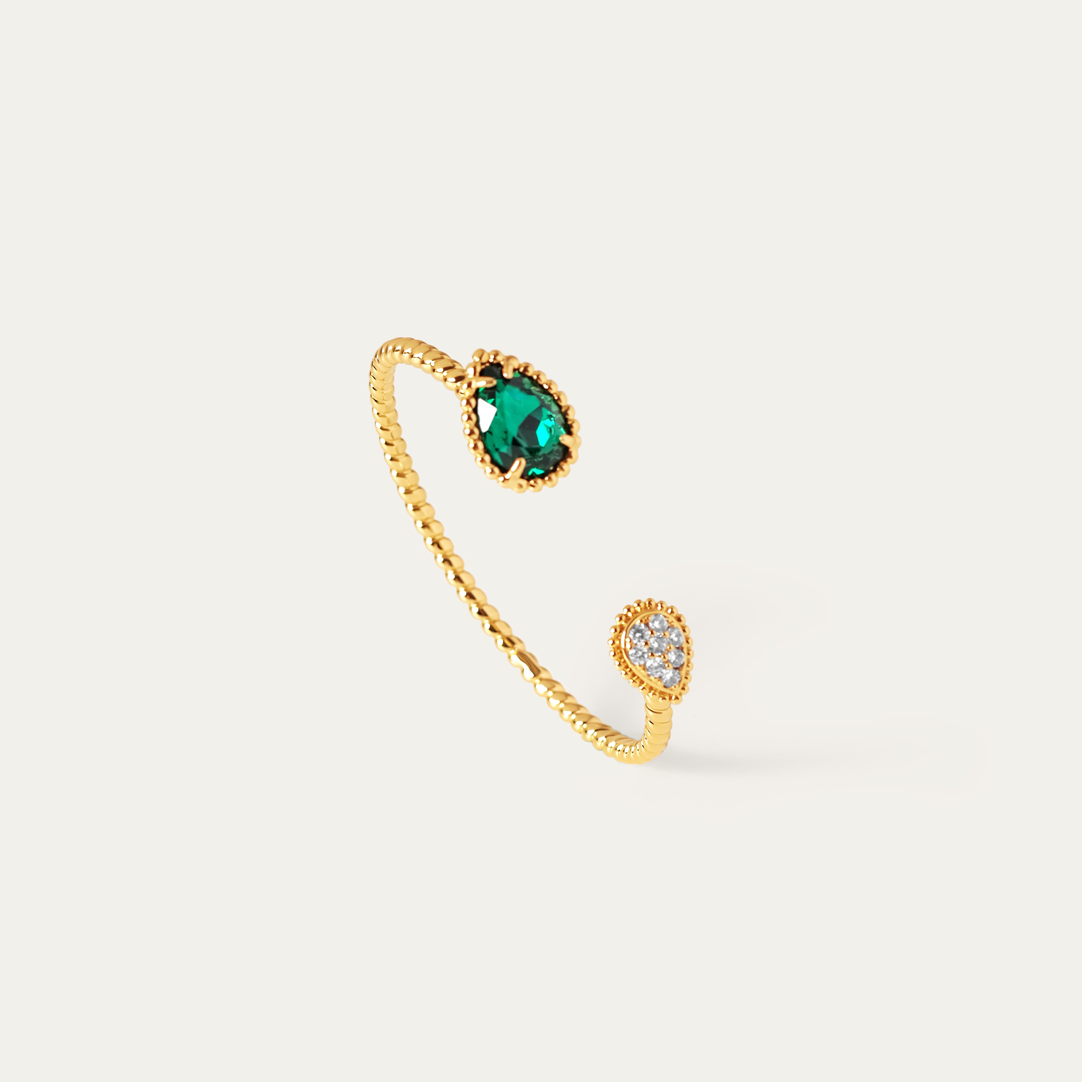 Arava CZ Bangle (18K Gold Brass. Forest)