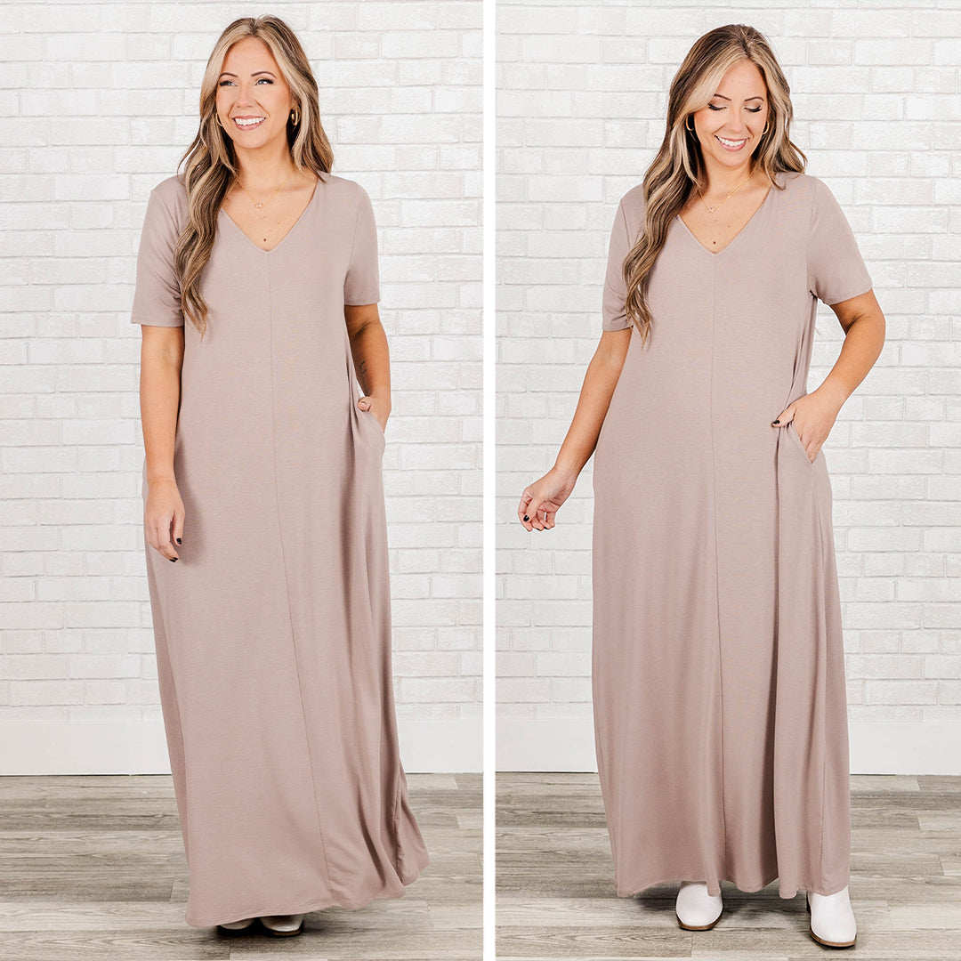 Makin' Waves Maxi Dress. Ash Mocha