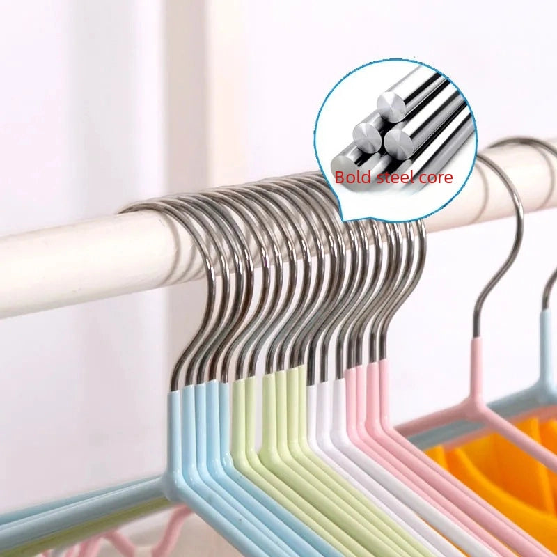 Ming Zhe Plastic Dip Clothes Hanger Household Non-slip Drying Clothes Hanger Bold Adult Drying Hanger Nano Groove Clothes Hanger Explosions