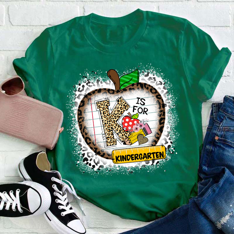 Personalized Leopard Apple Is For Grade Teacher T-Shirt