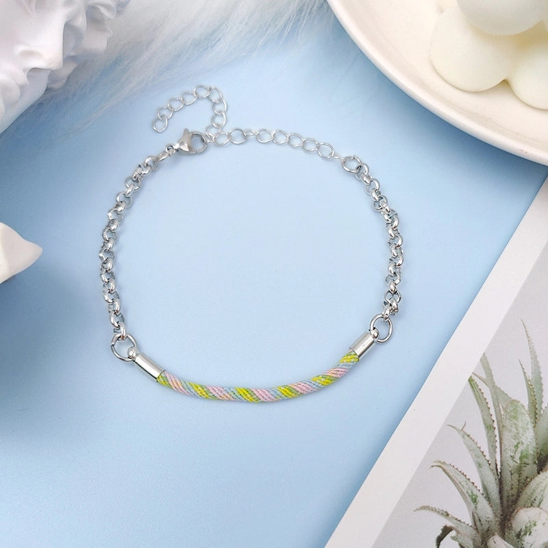 Minimalist Geometric Titanium Steel No Inlaid Stainless Steel Bracelets In Bulk