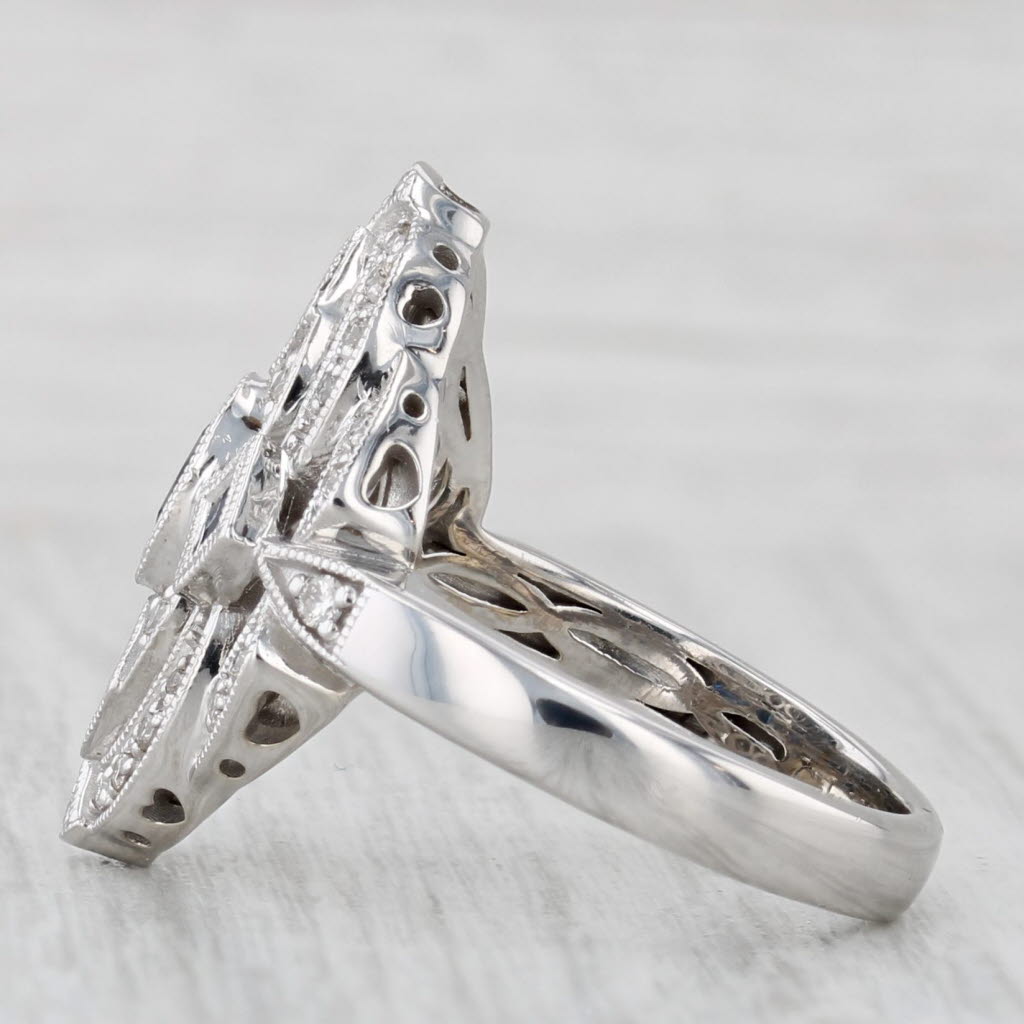 Gabriel & Co 0.76ctw Blue Sapphire Diamond Ring 14k White Gold Size 7.25