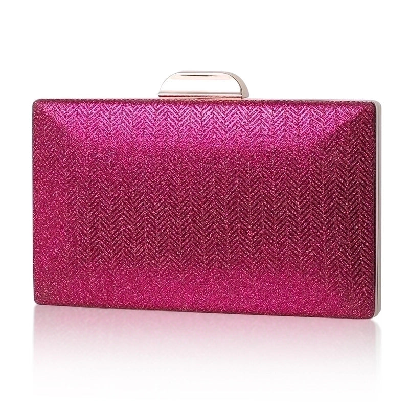 Black Rose Red Silver Pu Leather Solid Color Square Evening Bags