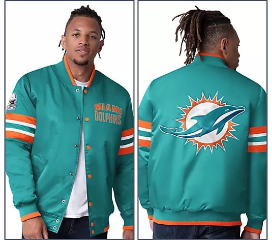 🔥Buy 2 for only $55🎁Buy 2 Get 2 Free🏈NFL Starter Satin Twill Snap Front Jacket