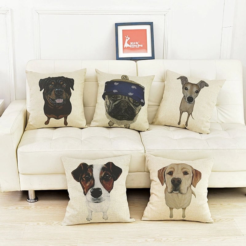 Cute Dog Polyester Pillow Cases Couch & Sofa Decor