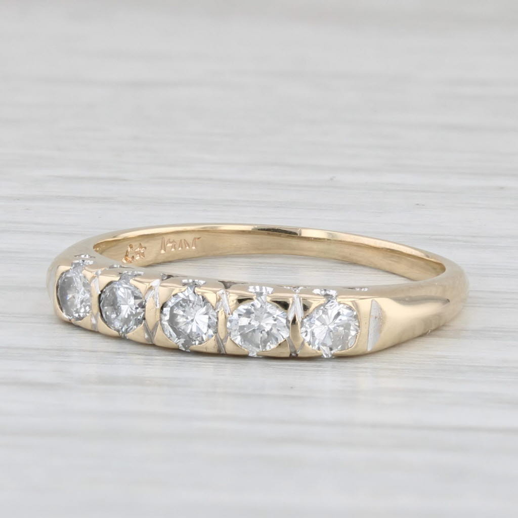 0.50ctw Diamond Wedding Band 14k Yellow Gold Stackable Anniversary Ring Sz 6.75