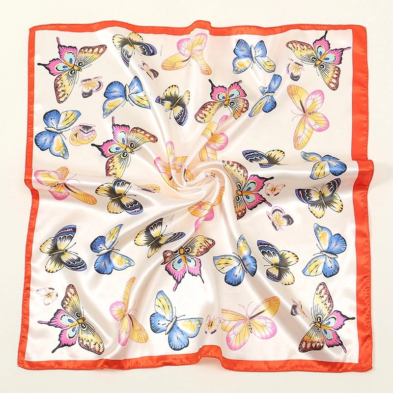 Women's Minimalist Classic Style Butterfly Satin Silk Scarf