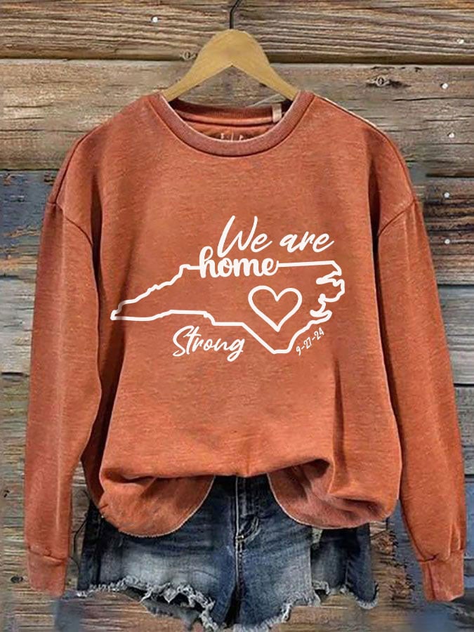 Women's North Carolina We Are Strong Print Crew Neck Sweatshirt