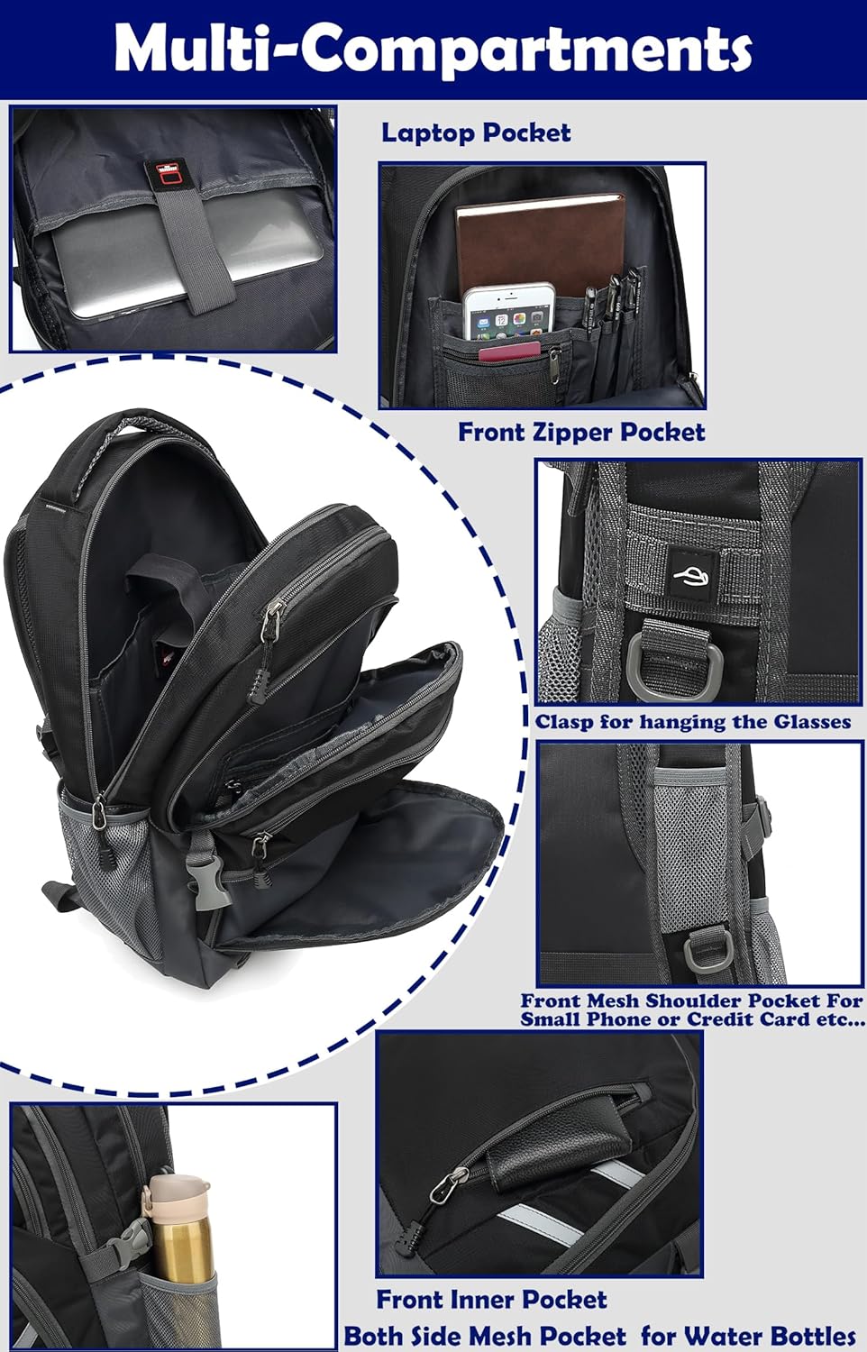 ProEtrade Backpack Bookbag for College Laptop Travel,Fit Laptop Up to 15.6 inch with USB Charging Port Multi Compartment Anti theft, Gift for Women Men (Galaxy)