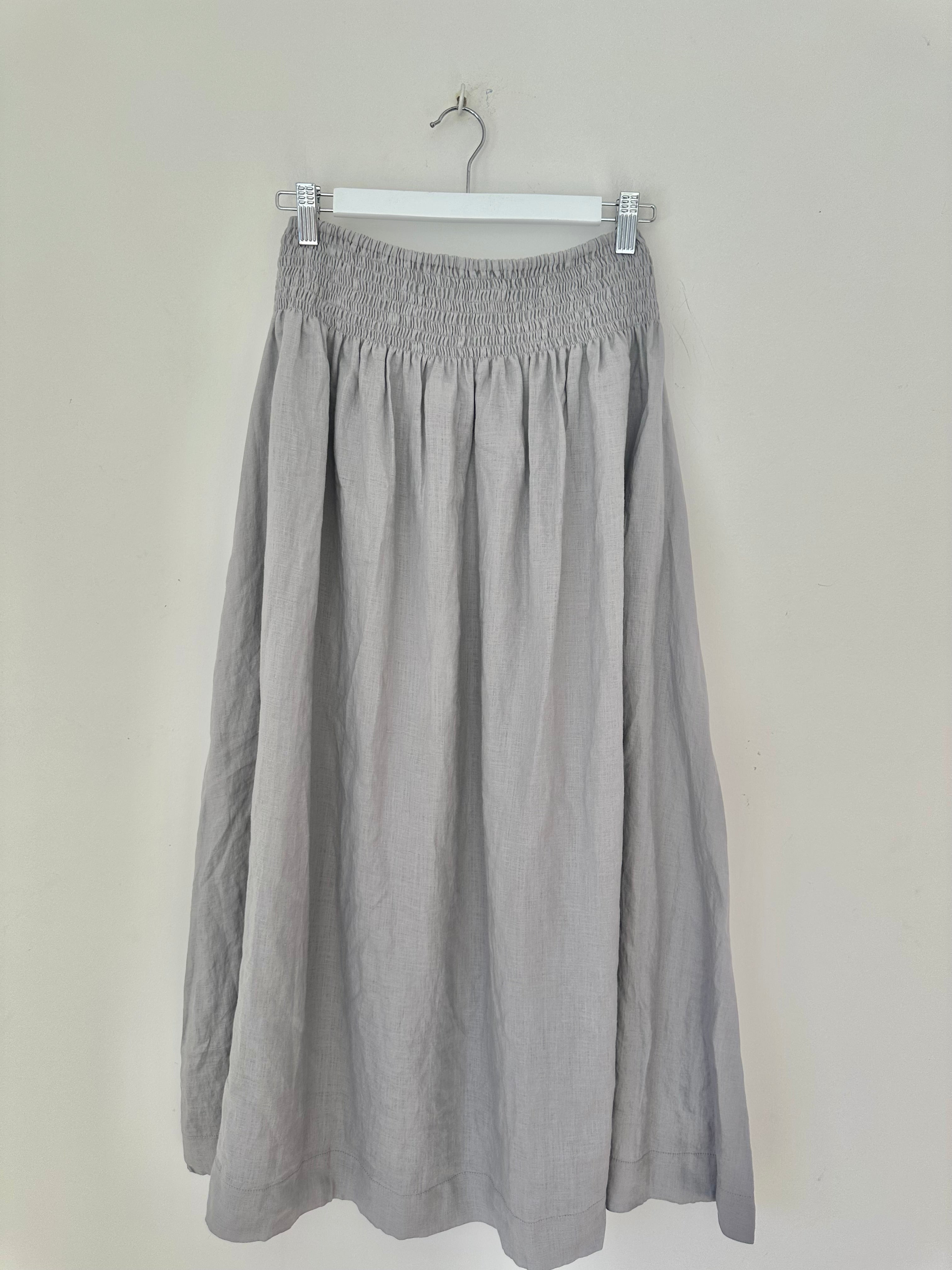 lulu skirt - soft grey linen