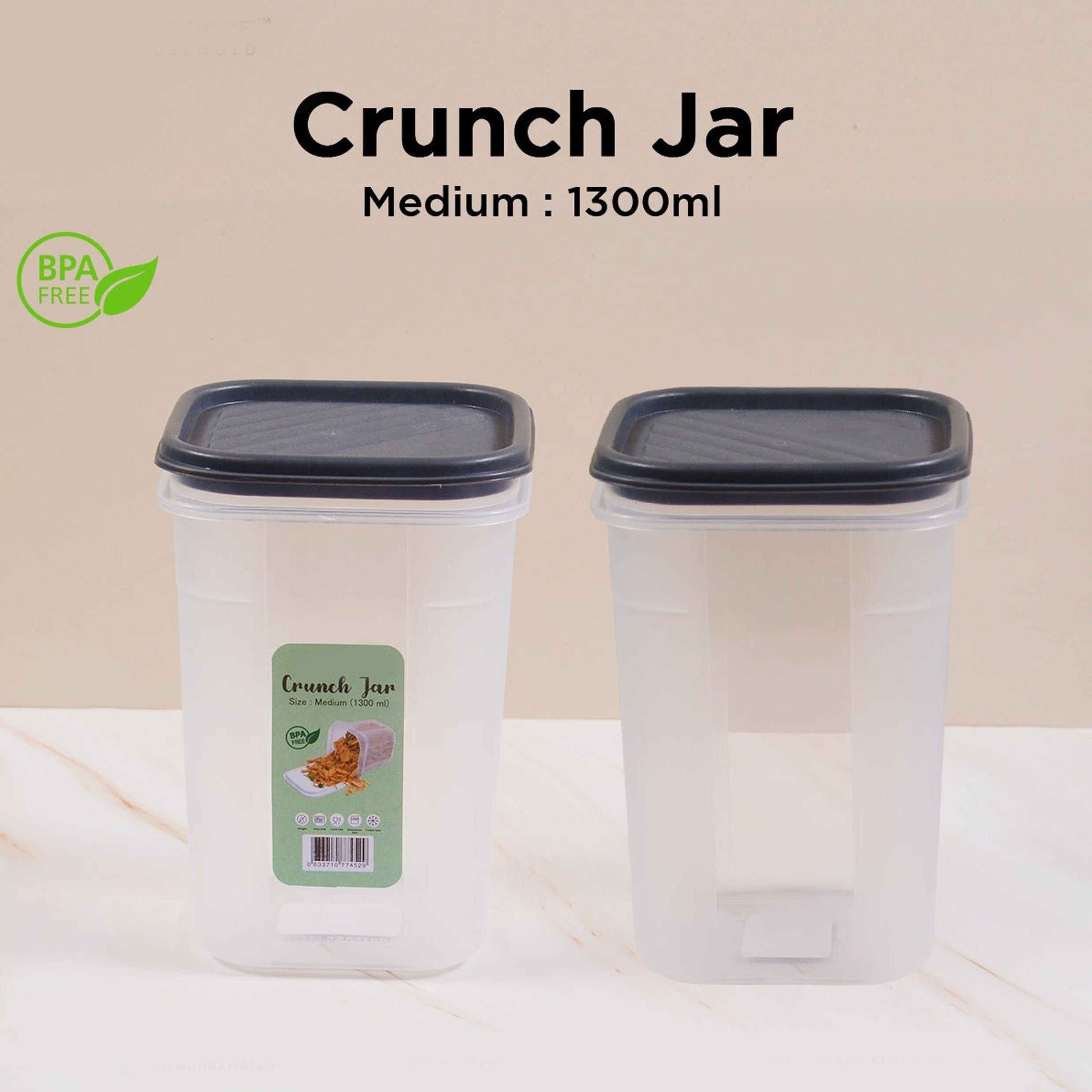 Multi-Purpose Air-Tight Crunch  Jar 1300ML