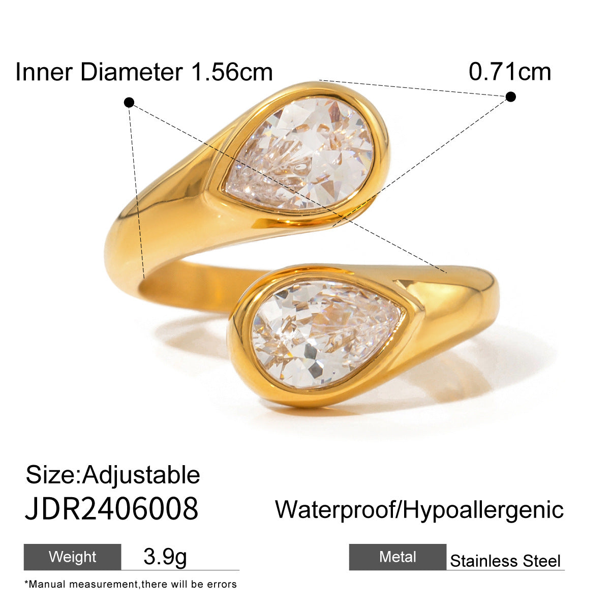 Jie Ding Zircon Ring Titanium Steel Jewelry Stainless Steel Rings