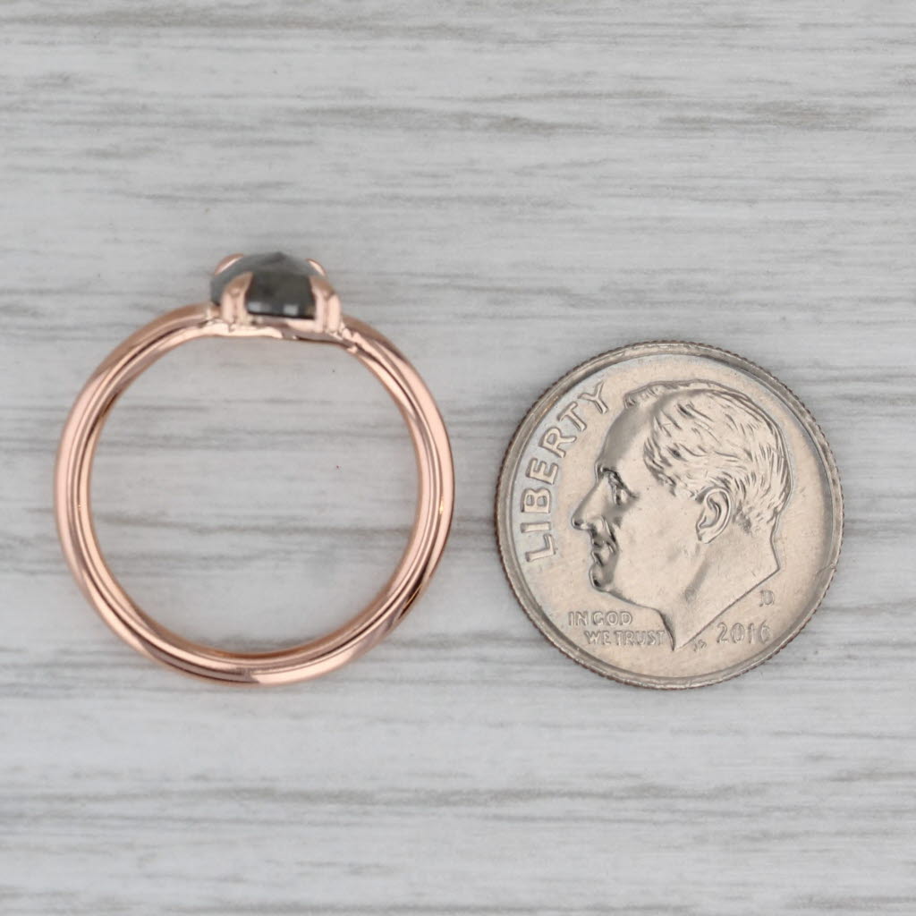 New Custom 1.58ct Galaxy Diamond Solitaire Ring 14k Rose Gold Size 6 Rose Cut