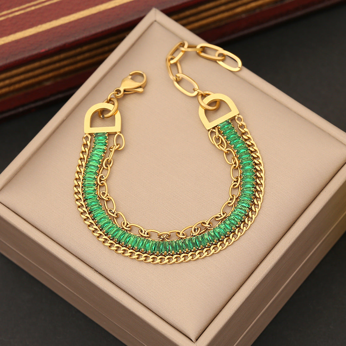 Women Fashion Flower Stainless Steel Electroplating Bracelets