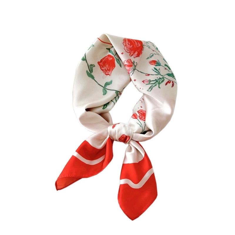 Women's Elegant Geometric Polyester Silk Scarves