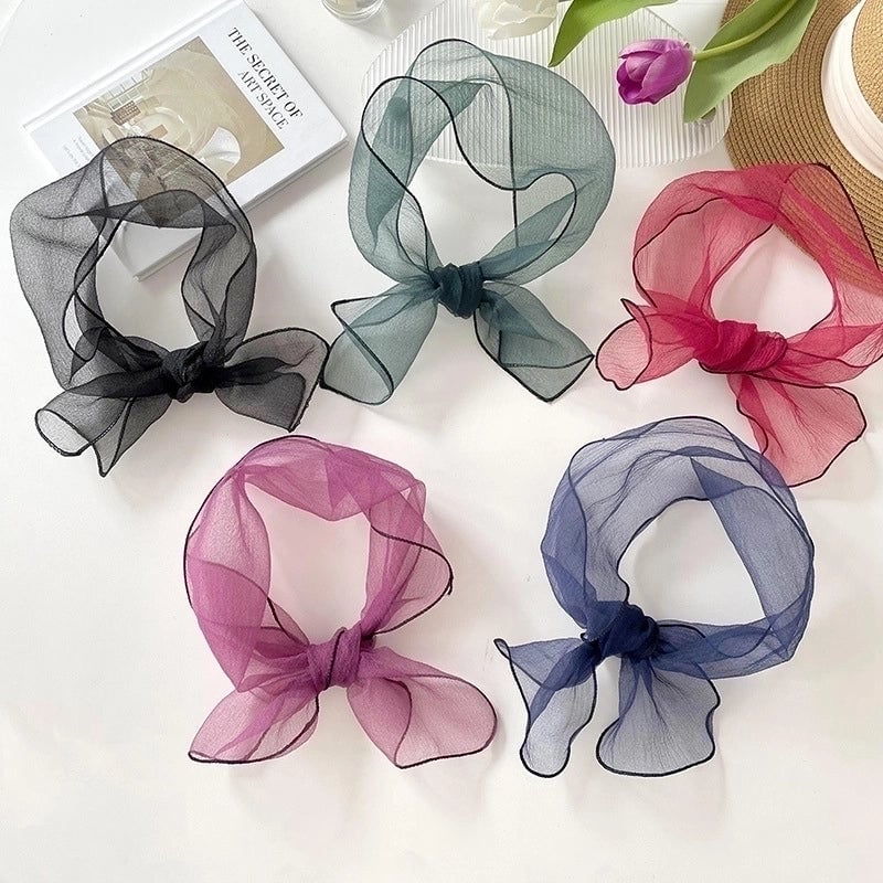 Women's Cute Sweet Solid Color Organza Silk Scarf