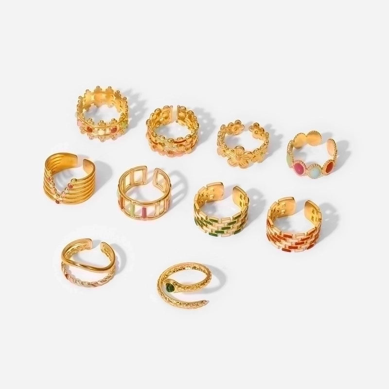 Fashion Geometric 304 Stainless Steel Artificial Gemstones