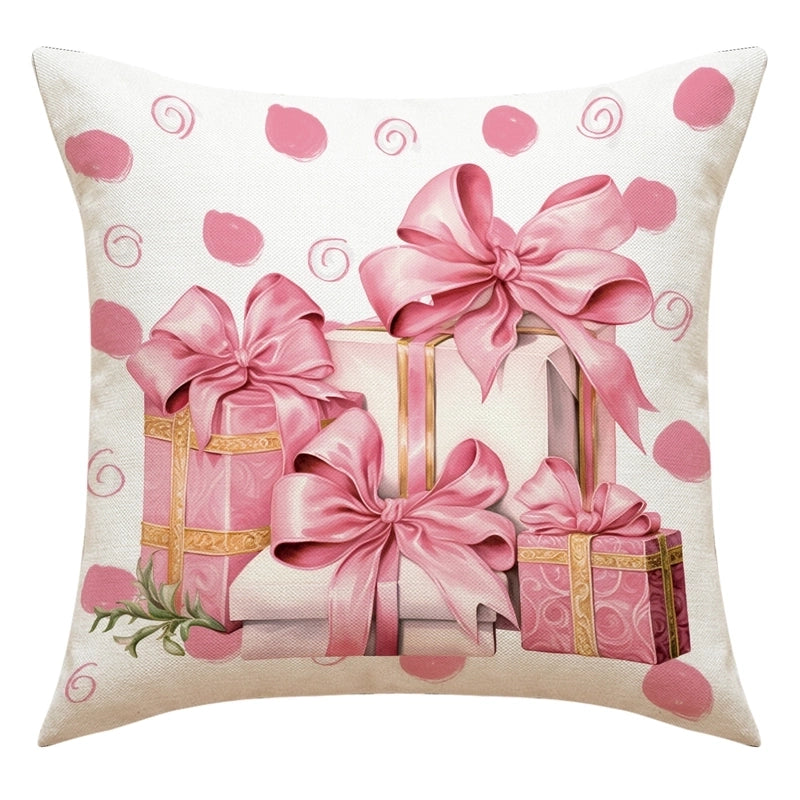 Christmas Casual Cute Santa Claus Letter Polyester Pillow Cases Couch & Sofa Decor