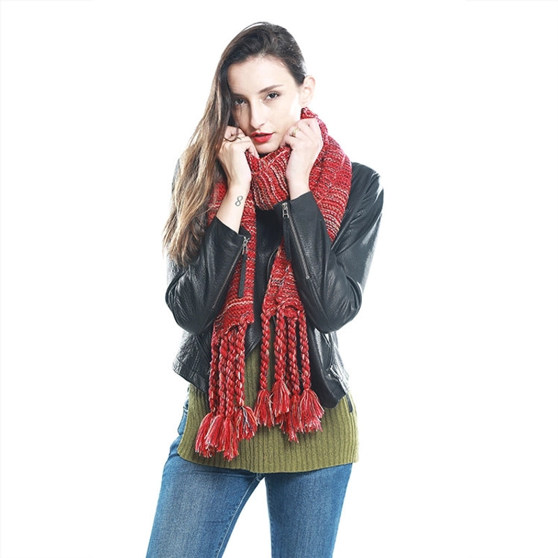 Knitted Wool Scarf Women's Winter New Student Long Warm High-grade Scarf