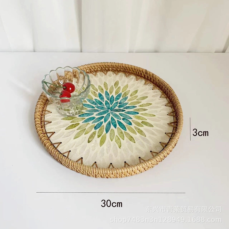 Pastoral Flower Grass Shell Fruit Plate