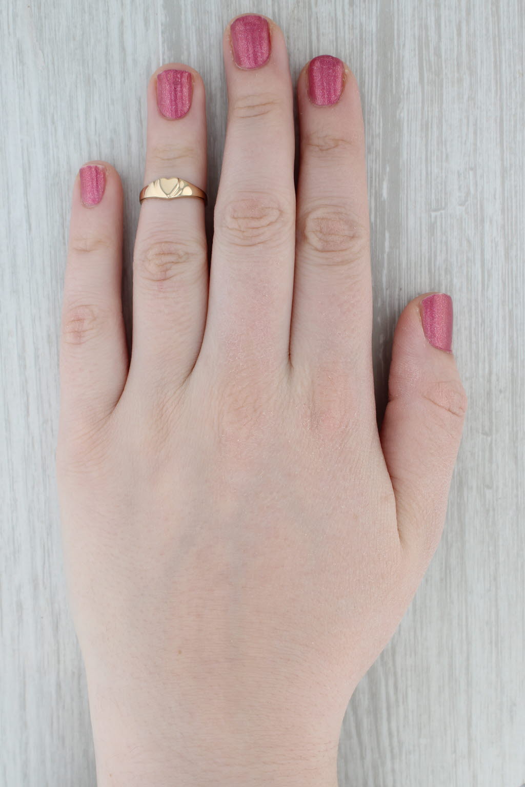 Engravable Heart Ring 10k Yellow Gold Size 5.25 Keepsake Promise Band