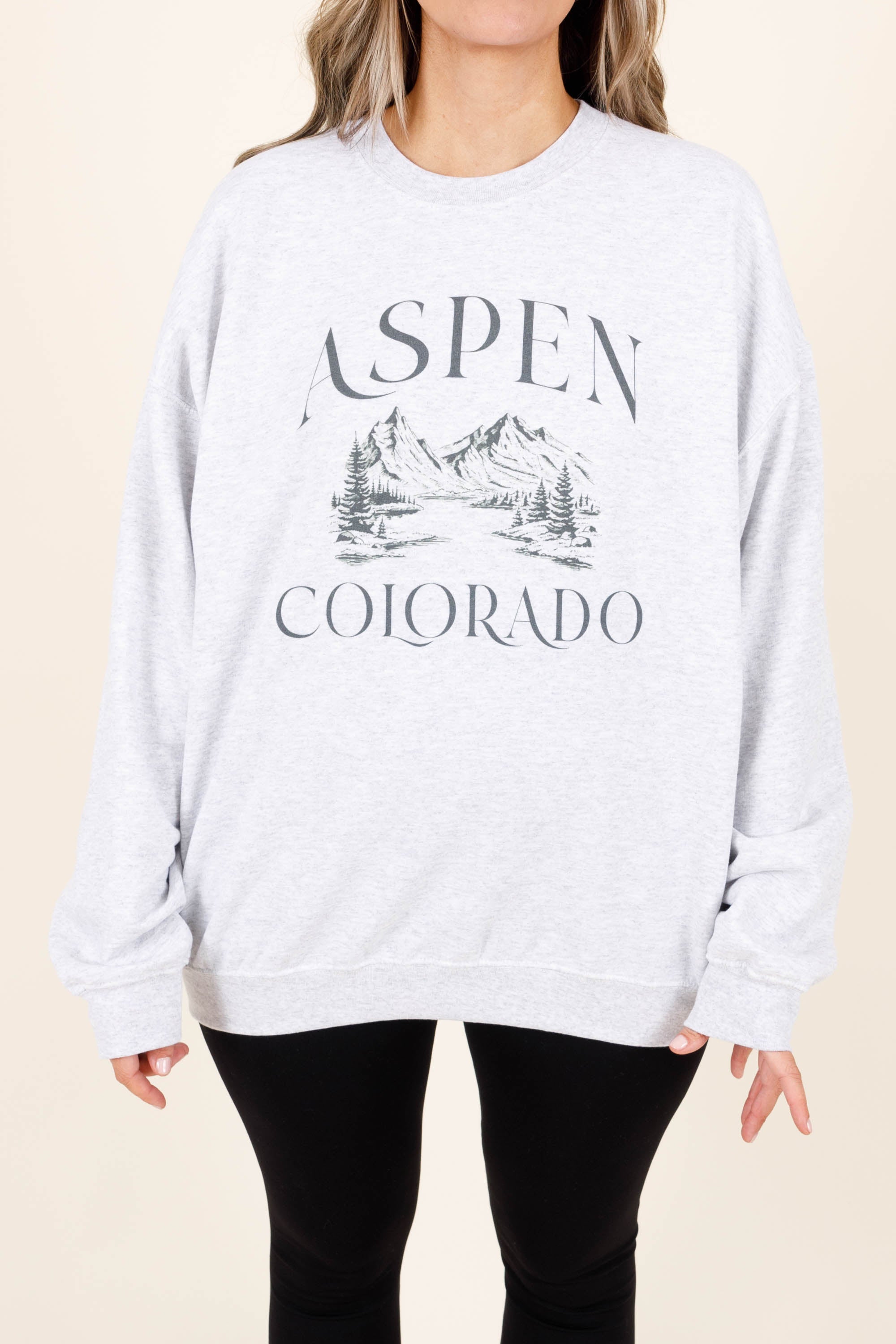 Aspen Vacation Sweatshirt. Ash