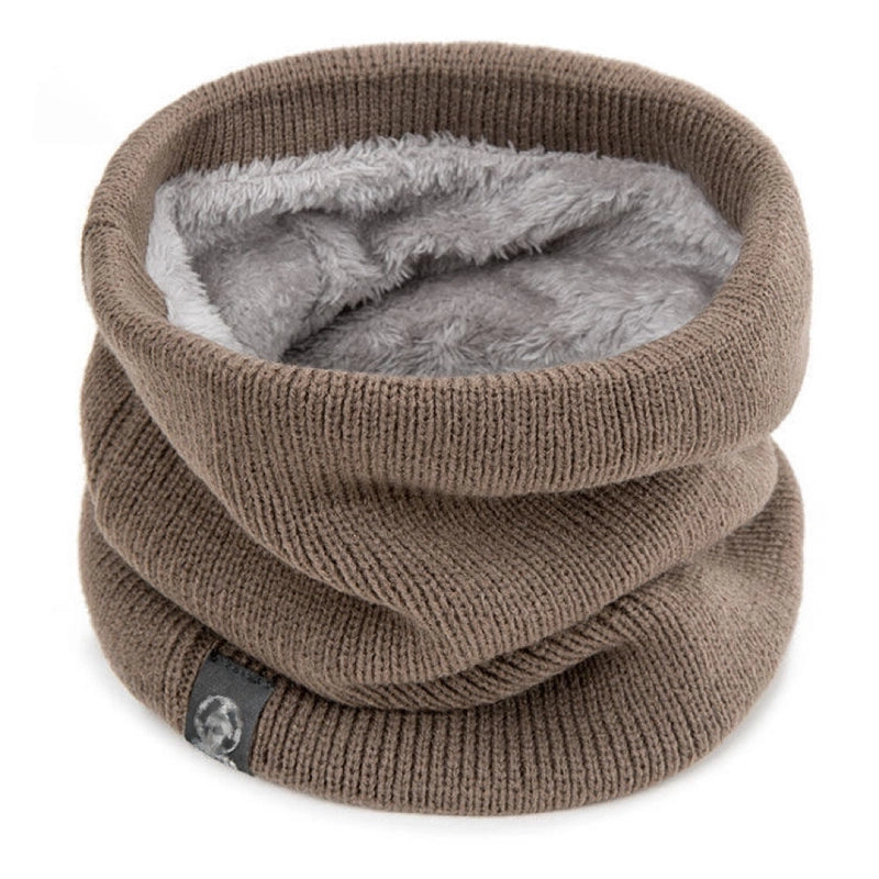 Winter Scarf Unisex Fleece-lined Thickened Scarf Warm Neck Set Riding Mask Wool Pullover Knitted Scarf
