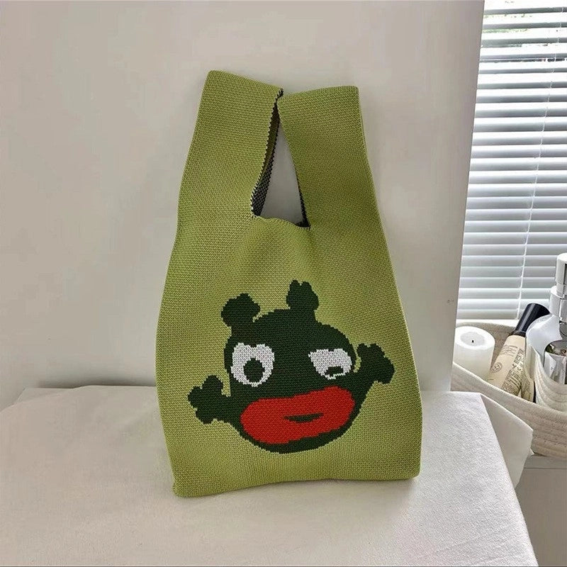 Women's Knit Printing Animal Elegant Square Open Square Bag