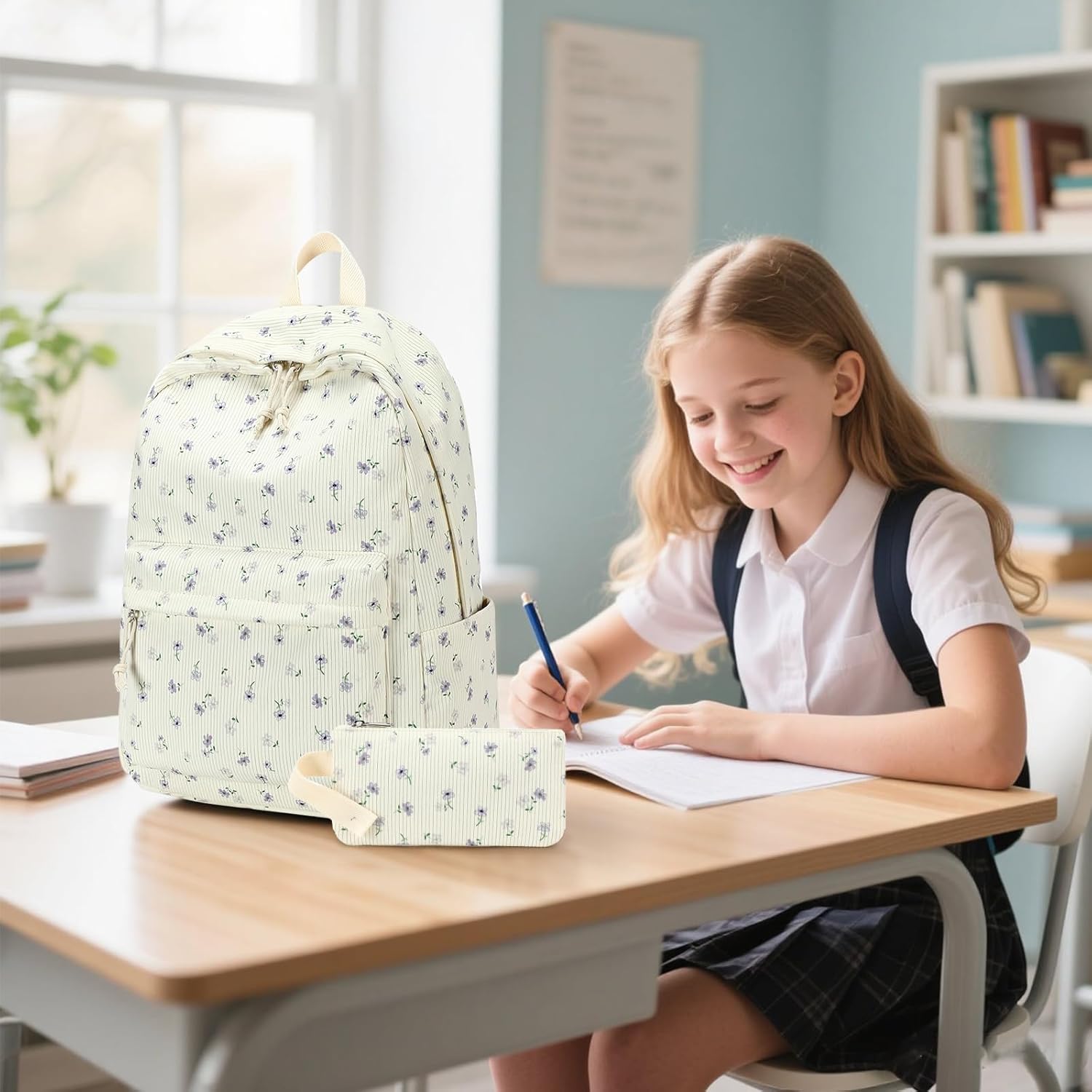 Bluboon School Backpack Teens Girls Boys Kids School Book Bags with Lunch Box Pencil Bag
