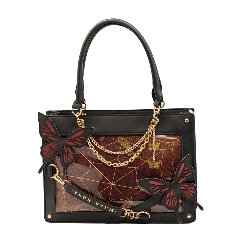Women's Large Pu Leather Letter Butterfly Streetwear Square Zipper Underarm Bag