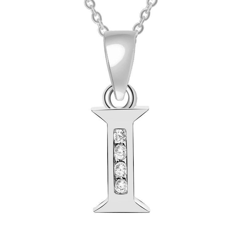 Minimalist Letter Copper Plating Inlay Zircon Pendant Necklace