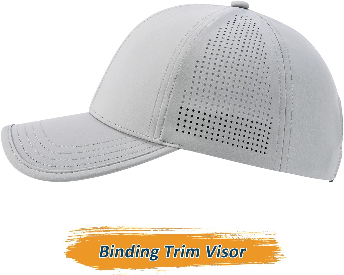 BOTVELA Men Structured Baseball Cap Side Laser Cut Vented Performance Hat for Outdoor Activities