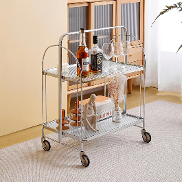 Modern Gold Folding Bar Cart Trolly