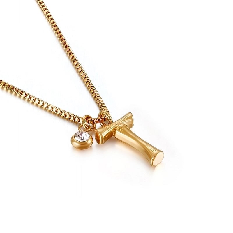 Titanium Steel 18K Gold Plated Minimalist Commute Patchwork Letter Necklace