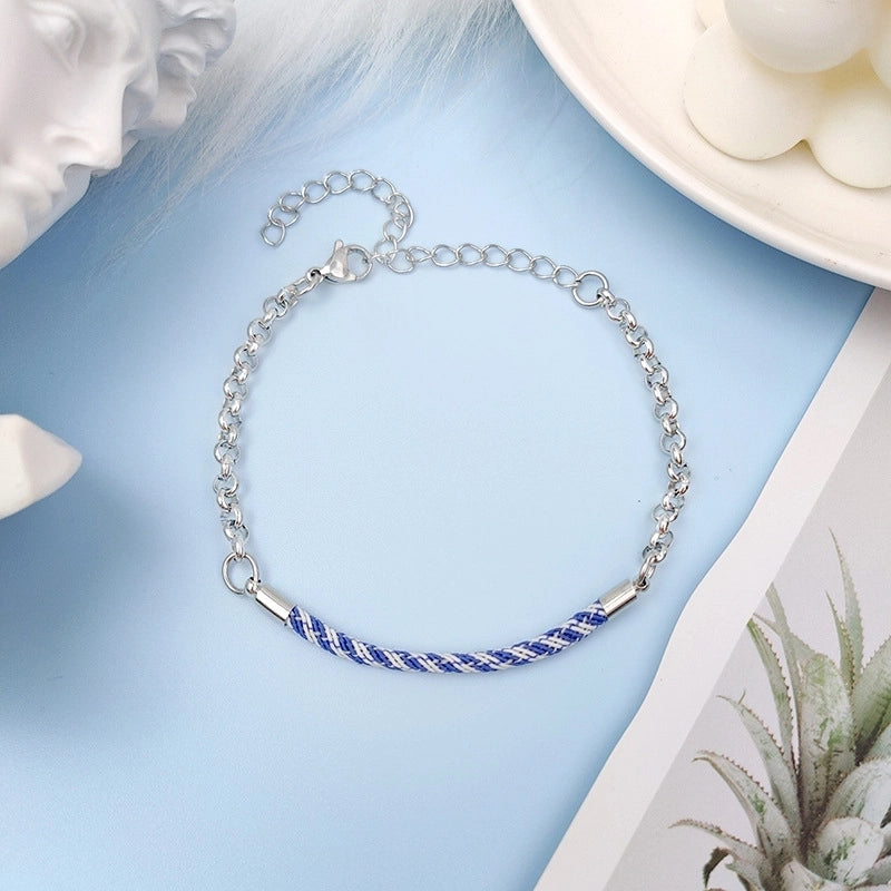 Minimalist Geometric Titanium Steel No Inlaid Stainless Steel Bracelets In Bulk