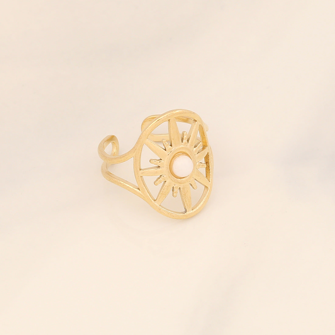 Women IG Style Bowknot Wave Stainless Steel Electroplating Rings