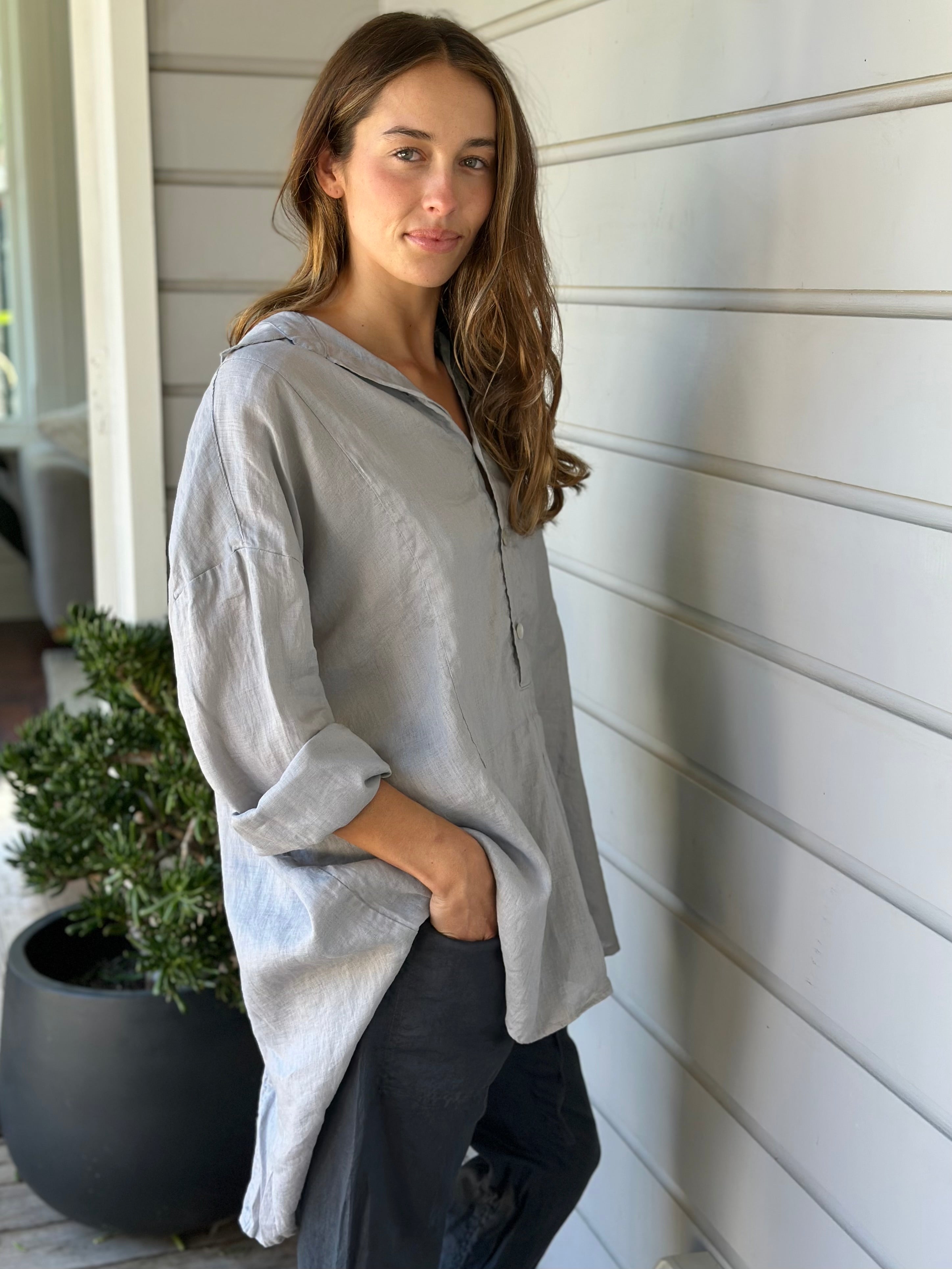 megan shirt-soft grey