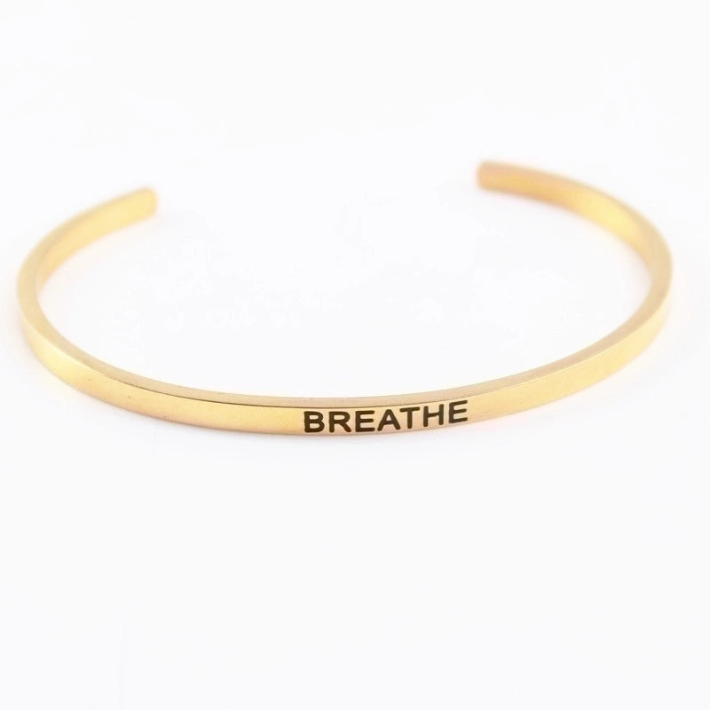 2 Pieces Casual Minimalist Letter 304 Stainless Steel Stainless Steel Bracelets In Bulk