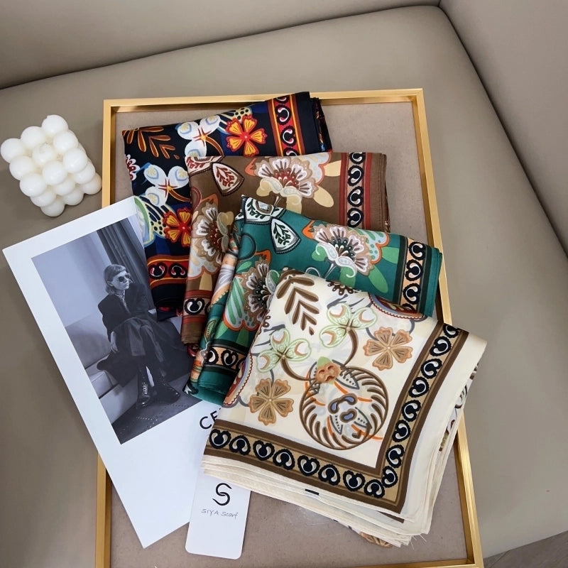 Summer New Printed Small Square Scarf Women's Shirt Fashion Scarf Decorative Silk Scarf Factory