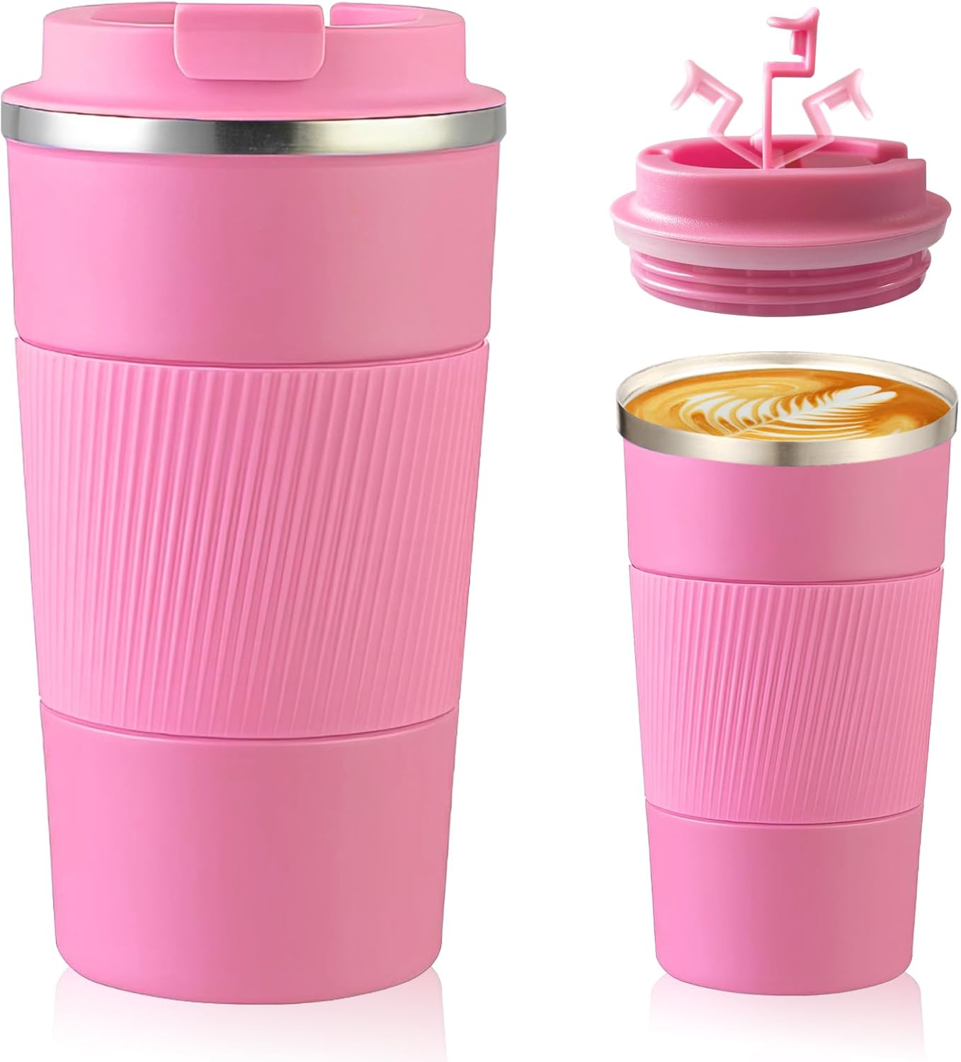 Senshuomy Travel Mug, Insulated Coffee Cup with Leakproof Lid, Reusable Coffee Cups Travel Cup, Stainless Steel thermaol Mug for Hot Cold Drinks (Green 380ml)