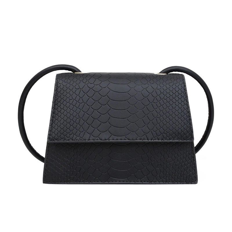Women's Pu Leather Solid Color Classic Style Square Flip Cover Crossbody Bag