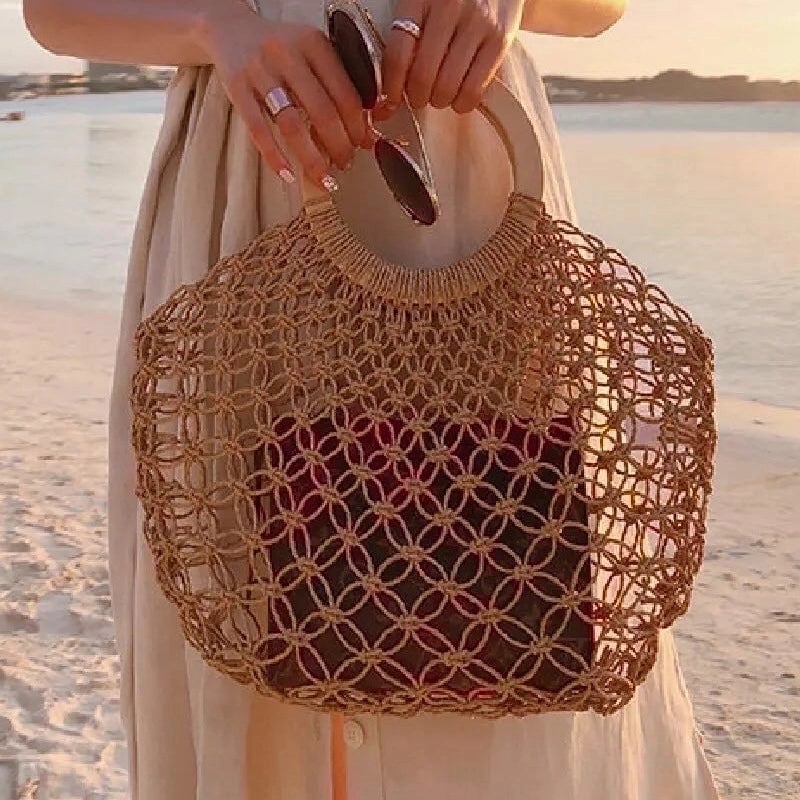 Women's Medium Summer Straw Beach Beach Bag