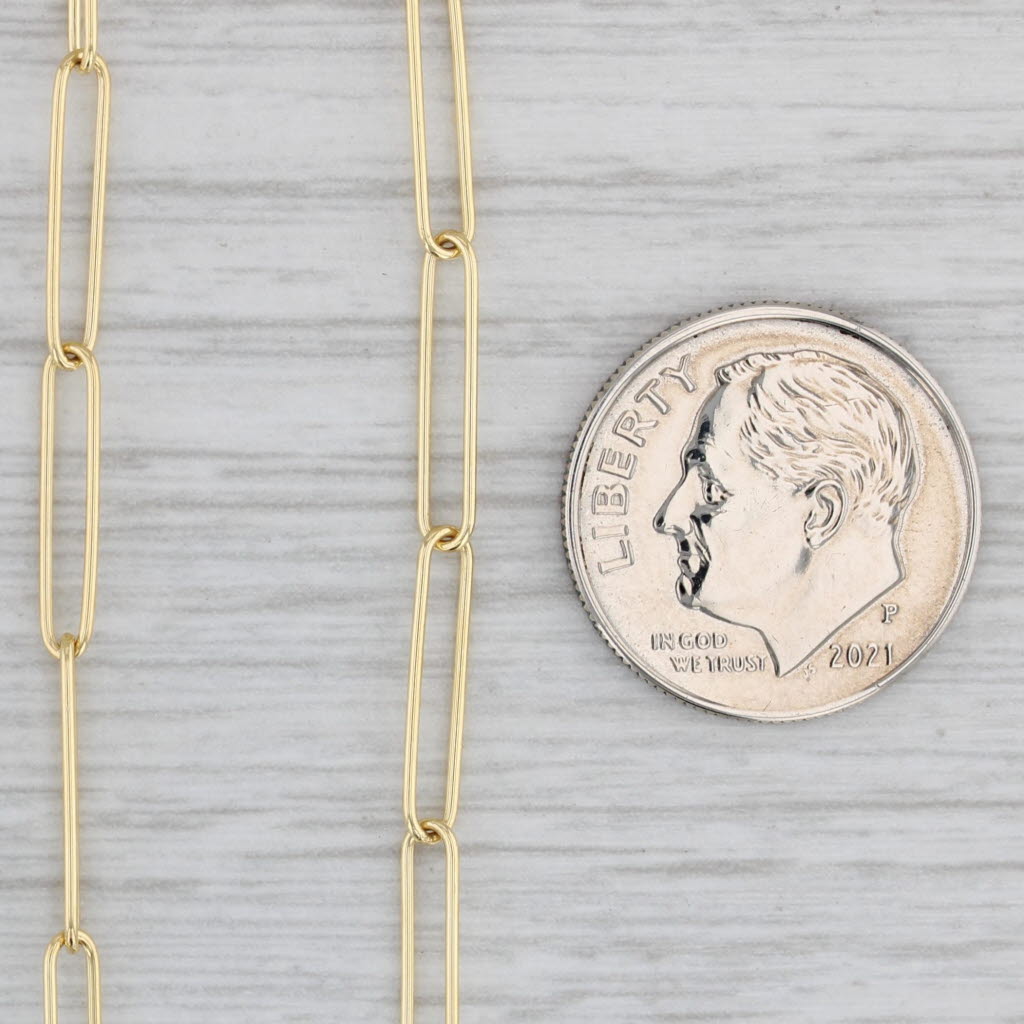 New Petite Paper Clip Chain Necklace 14k Yellow Gold 18 2.8mm