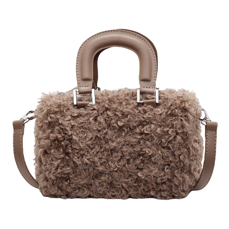 Women's Plush Square Streetwear Square Zipper Handbag Crossbody Bag